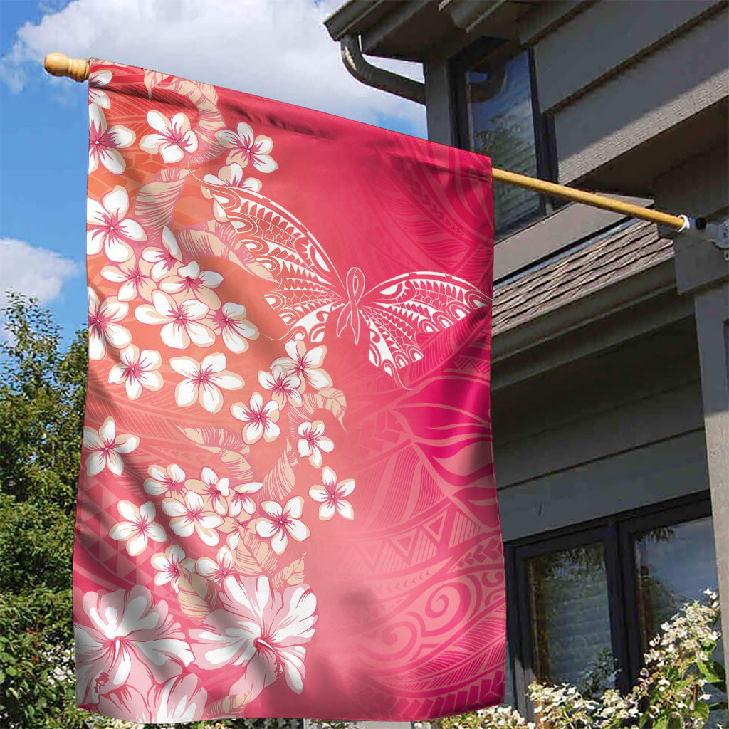 Dreamy Butterfly Polynesian - Breast Cancer Awareness Garden Flag Floral Vibes