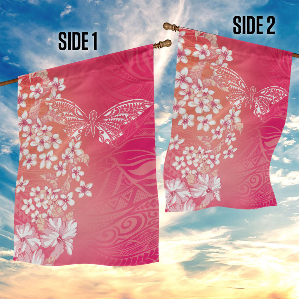 Dreamy Butterfly Polynesian - Breast Cancer Awareness Garden Flag Floral Vibes