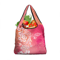Dreamy Butterfly Polynesian - Breast Cancer Awareness Grocery Bag Floral Vibes