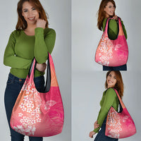 Dreamy Butterfly Polynesian - Breast Cancer Awareness Grocery Bag Floral Vibes