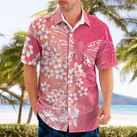 Dreamy Butterfly Polynesian - Breast Cancer Awareness Hawaiian Shirt Floral Vibes