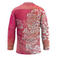 Dreamy Butterfly Polynesian - Breast Cancer Awareness Hockey Jersey Floral Vibes