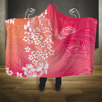 Dreamy Butterfly Polynesian - Breast Cancer Awareness Hooded Blanket Floral Vibes