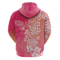 Dreamy Butterfly Polynesian - Breast Cancer Awareness Hoodie Floral Vibes