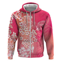 Dreamy Butterfly Polynesian - Breast Cancer Awareness Hoodie Floral Vibes