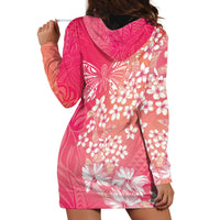 Dreamy Butterfly Polynesian - Breast Cancer Awareness Hoodie Dress Floral Vibes