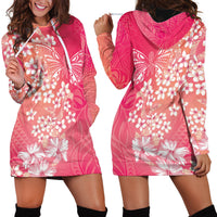 Dreamy Butterfly Polynesian - Breast Cancer Awareness Hoodie Dress Floral Vibes