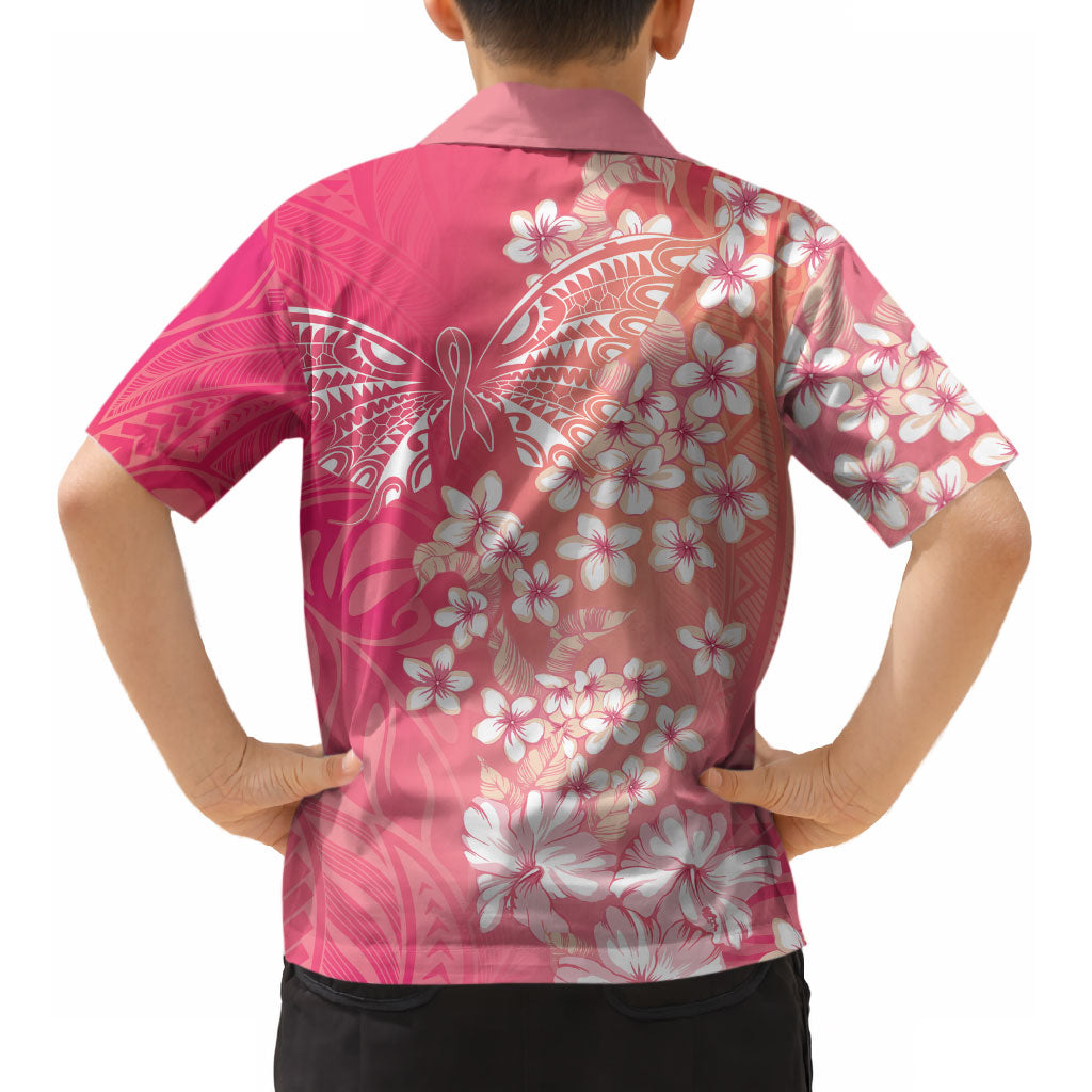 Dreamy Butterfly Polynesian - Breast Cancer Awareness Kid Hawaiian Shirt Floral Vibes