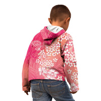 Dreamy Butterfly Polynesian - Breast Cancer Awareness Kid Hoodie Floral Vibes