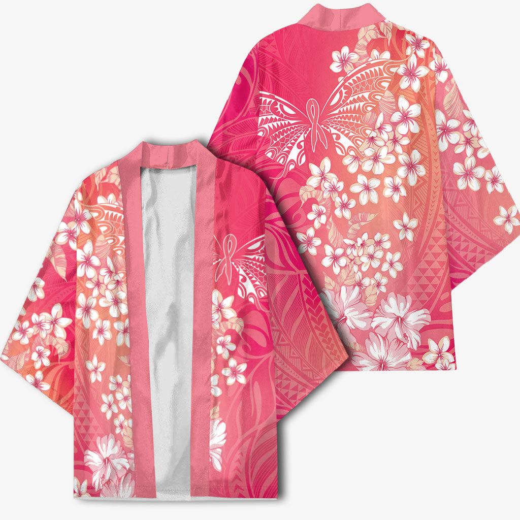 Dreamy Butterfly Polynesian - Breast Cancer Awareness Kimono Floral Vibes