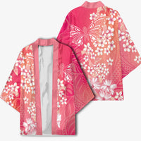 Dreamy Butterfly Polynesian - Breast Cancer Awareness Kimono Floral Vibes