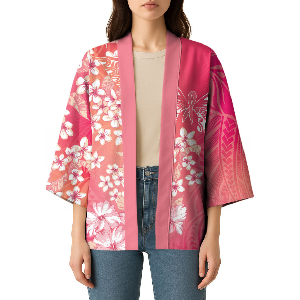 Dreamy Butterfly Polynesian - Breast Cancer Awareness Kimono Floral Vibes
