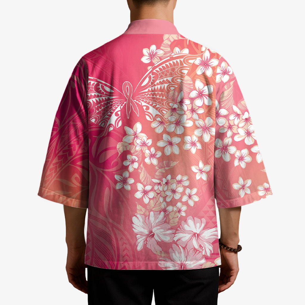 Dreamy Butterfly Polynesian - Breast Cancer Awareness Kimono Floral Vibes