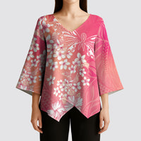 Dreamy Butterfly Polynesian - Breast Cancer Awareness Kimono Sleeve Blouse Floral Vibes