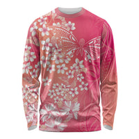 Dreamy Butterfly Polynesian - Breast Cancer Awareness Long Sleeve Shirt Floral Vibes