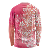 Dreamy Butterfly Polynesian - Breast Cancer Awareness Long Sleeve Shirt Floral Vibes