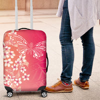 Dreamy Butterfly Polynesian - Breast Cancer Awareness Luggage Cover Floral Vibes