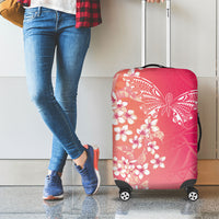 Dreamy Butterfly Polynesian - Breast Cancer Awareness Luggage Cover Floral Vibes