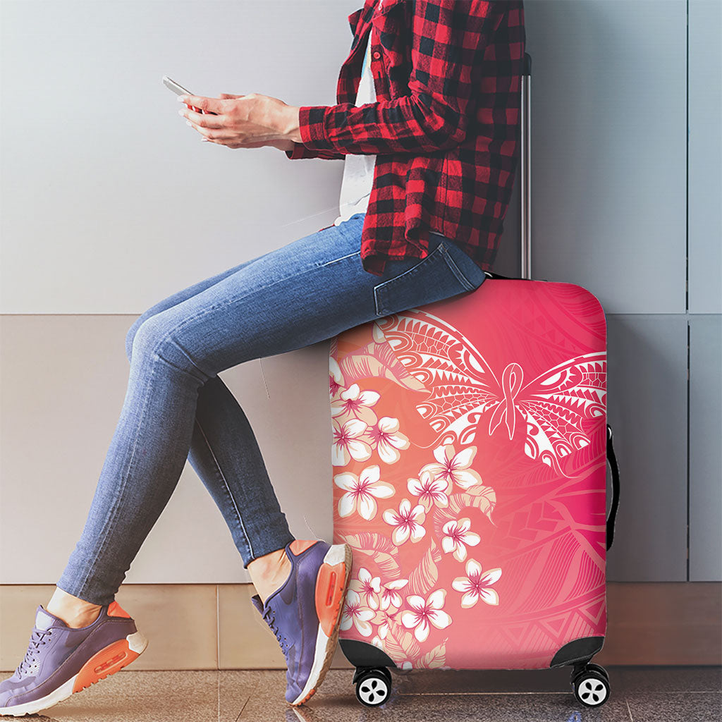 Dreamy Butterfly Polynesian - Breast Cancer Awareness Luggage Cover Floral Vibes