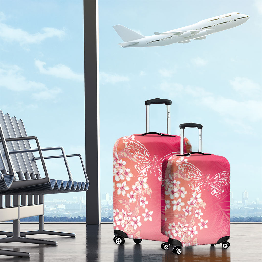Dreamy Butterfly Polynesian - Breast Cancer Awareness Luggage Cover Floral Vibes