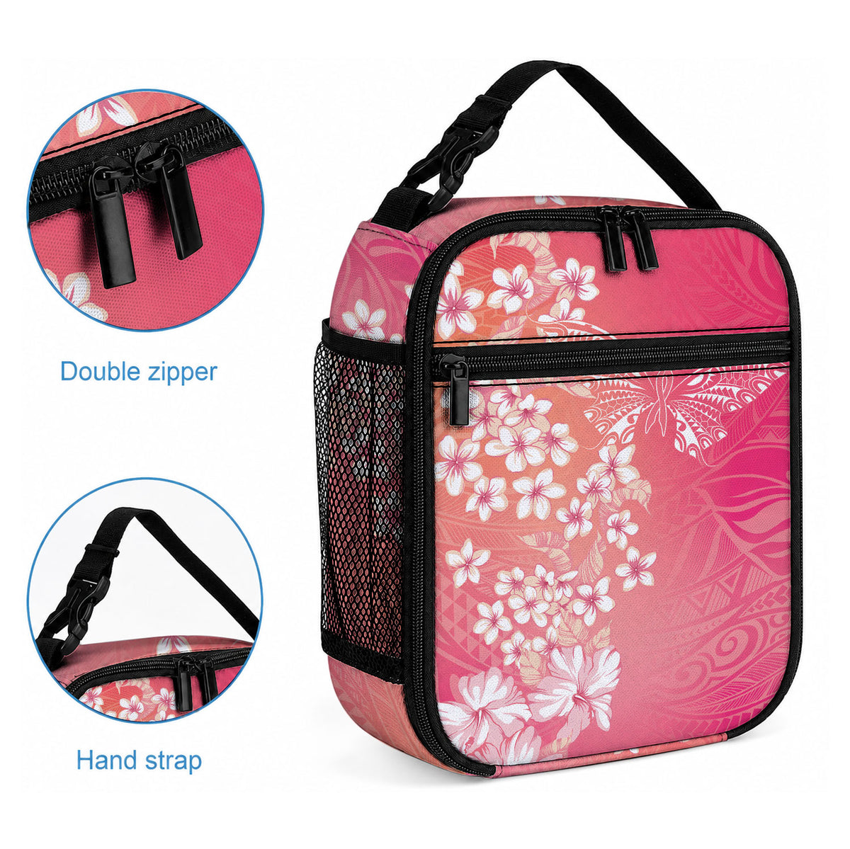 Dreamy Butterfly Polynesian - Breast Cancer Awareness Lunch Bag Floral Vibes