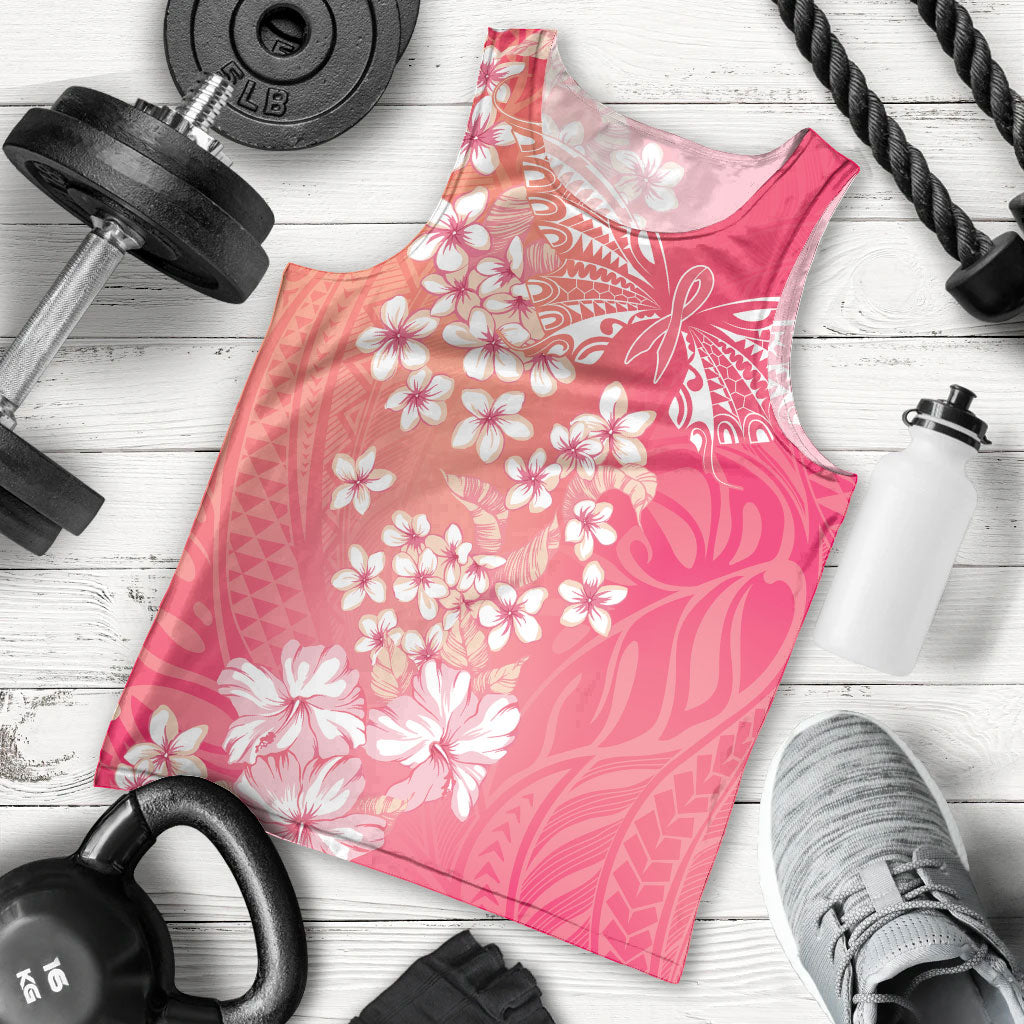 Dreamy Butterfly Polynesian - Breast Cancer Awareness Men Tank Top Floral Vibes