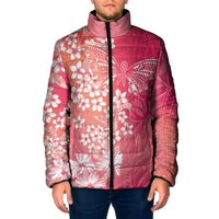 Dreamy Butterfly Polynesian - Breast Cancer Awareness Padded Jacket Floral Vibes