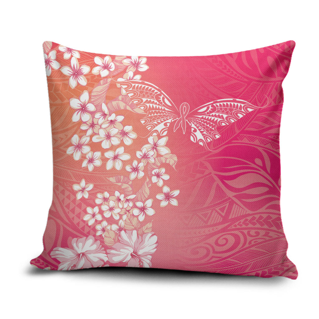 Dreamy Butterfly Polynesian - Breast Cancer Awareness Pillow Cover Floral Vibes