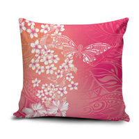 Dreamy Butterfly Polynesian - Breast Cancer Awareness Pillow Cover Floral Vibes