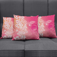 Dreamy Butterfly Polynesian - Breast Cancer Awareness Pillow Cover Floral Vibes