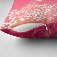 Dreamy Butterfly Polynesian - Breast Cancer Awareness Pillow Cover Floral Vibes