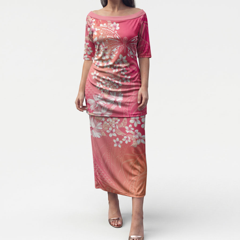 Dreamy Butterfly Polynesian - Breast Cancer Awareness Puletasi Floral Vibes