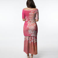 Dreamy Butterfly Polynesian - Breast Cancer Awareness Puletasi Floral Vibes