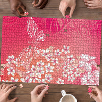 Dreamy Butterfly Polynesian - Breast Cancer Awareness Puzzle Floral Vibes