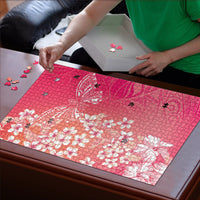 Dreamy Butterfly Polynesian - Breast Cancer Awareness Puzzle Floral Vibes