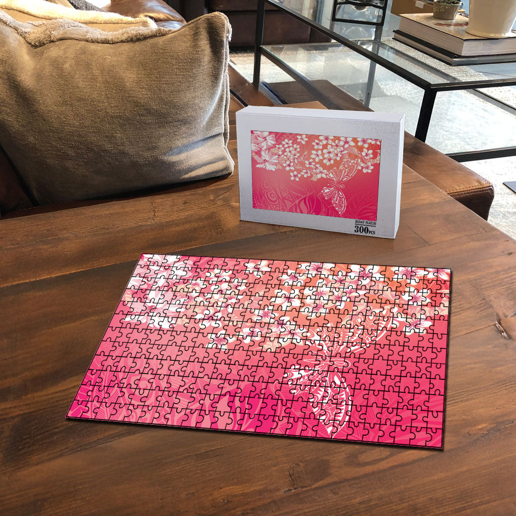 Dreamy Butterfly Polynesian - Breast Cancer Awareness Puzzle Floral Vibes