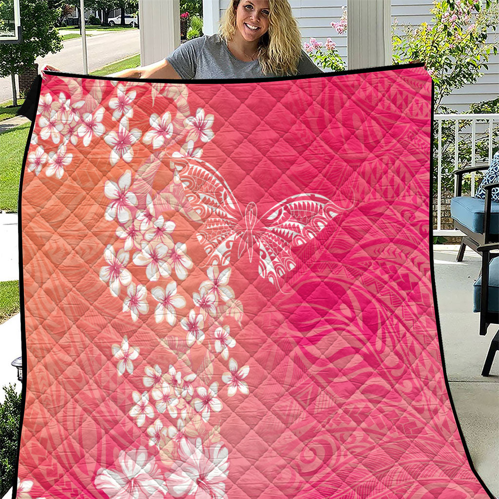 Dreamy Butterfly Polynesian - Breast Cancer Awareness Quilt Floral Vibes