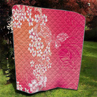 Dreamy Butterfly Polynesian - Breast Cancer Awareness Quilt Floral Vibes