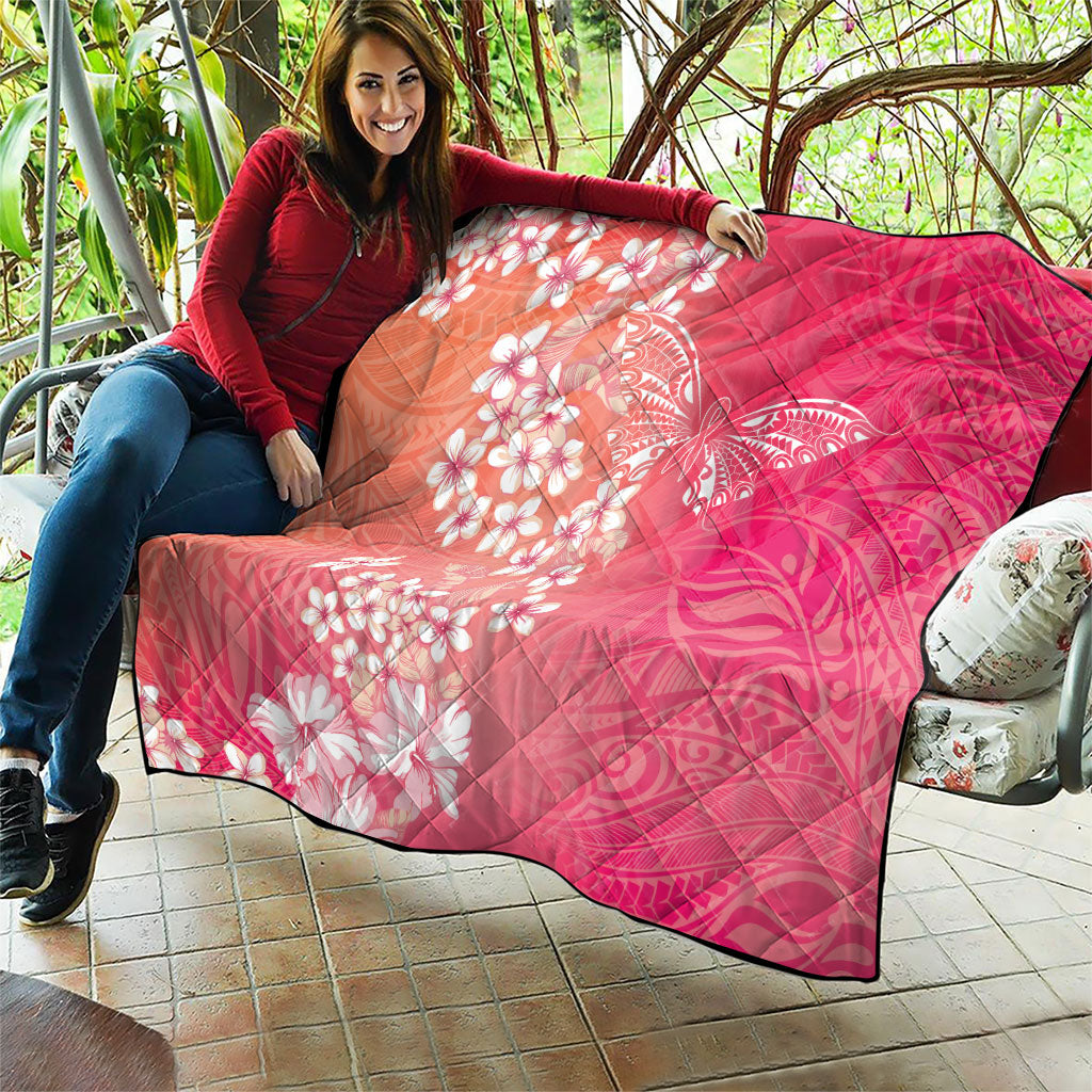 Dreamy Butterfly Polynesian - Breast Cancer Awareness Quilt Floral Vibes