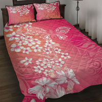 Dreamy Butterfly Polynesian - Breast Cancer Awareness Quilt Bed Set Floral Vibes