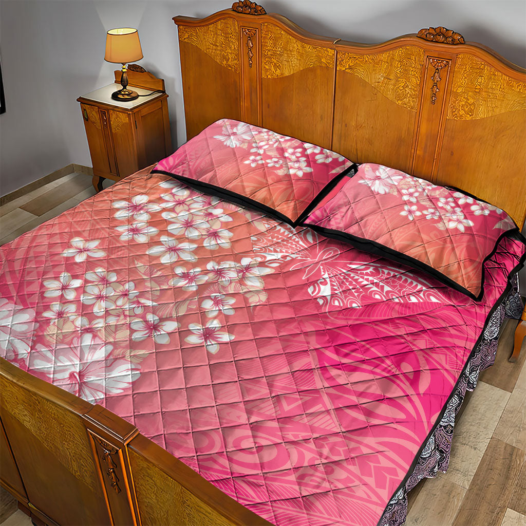 Dreamy Butterfly Polynesian - Breast Cancer Awareness Quilt Bed Set Floral Vibes