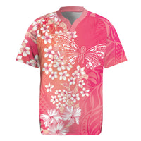 Dreamy Butterfly Polynesian - Breast Cancer Awareness Rugby Jersey Floral Vibes