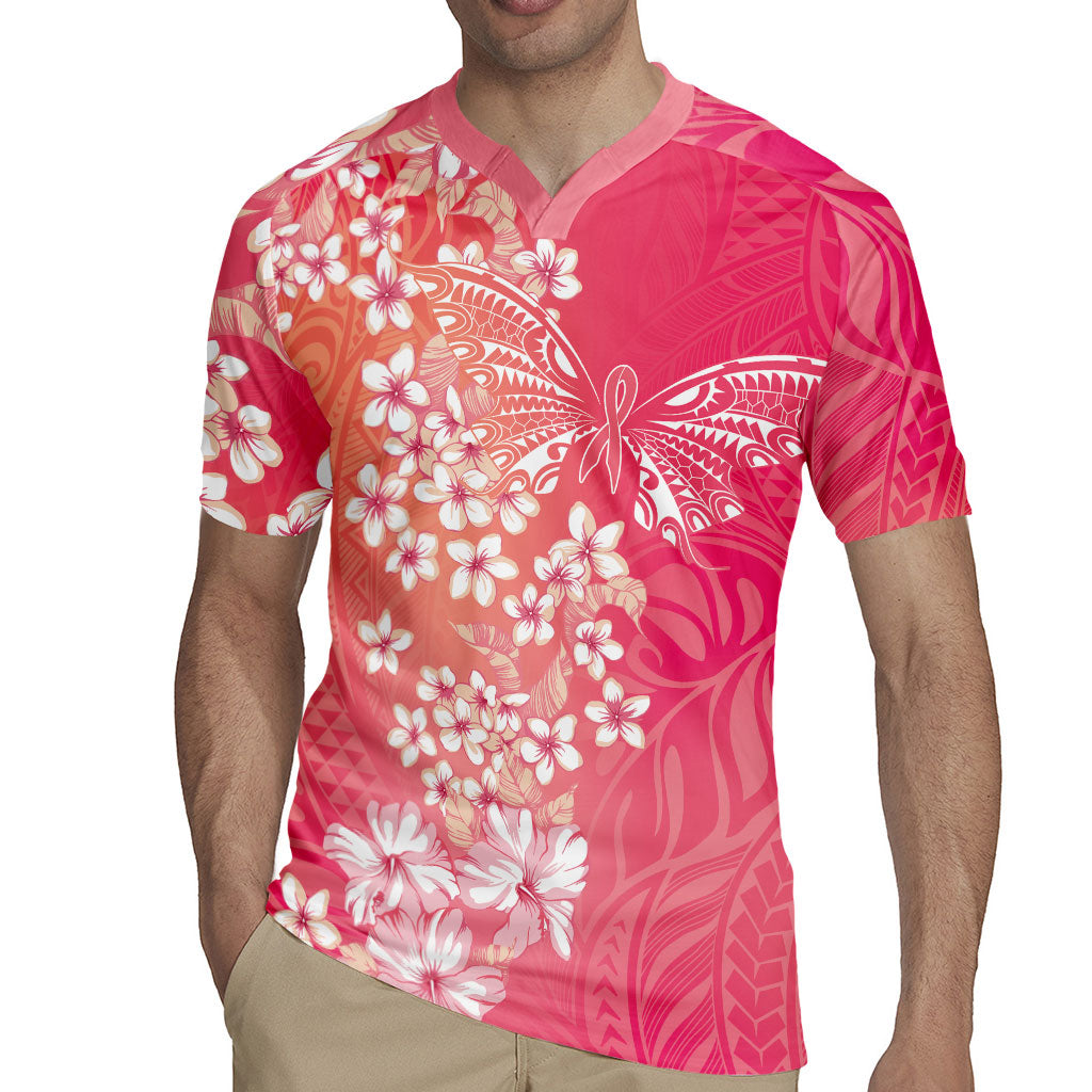 Dreamy Butterfly Polynesian - Breast Cancer Awareness Rugby Jersey Floral Vibes
