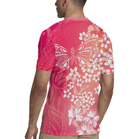 Dreamy Butterfly Polynesian - Breast Cancer Awareness Rugby Jersey Floral Vibes