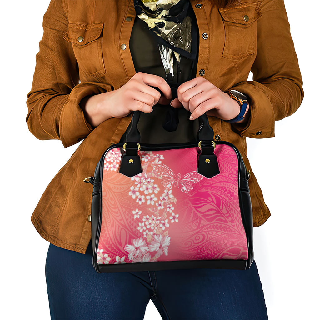 Dreamy Butterfly Polynesian - Breast Cancer Awareness Shoulder Handbag Floral Vibes