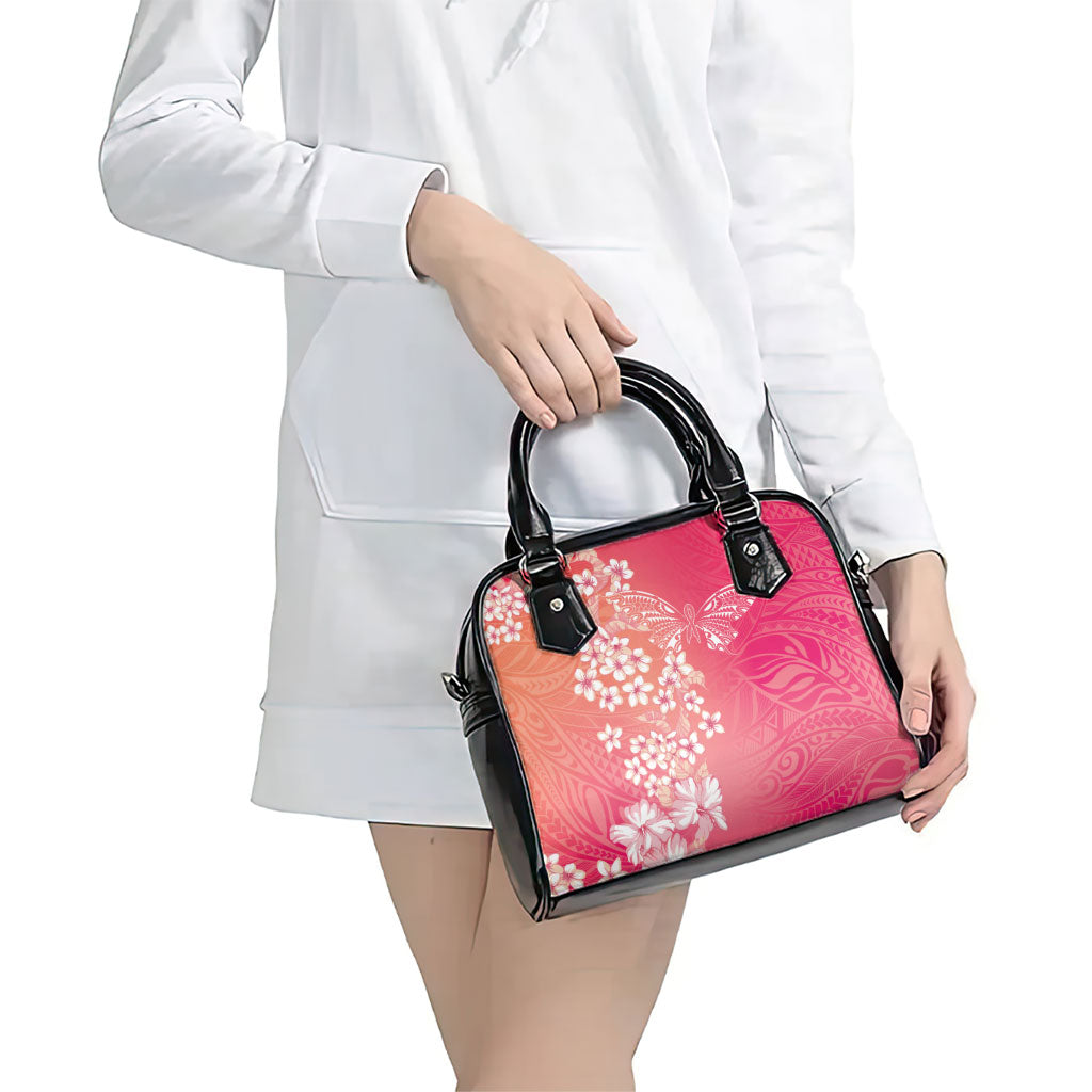 Dreamy Butterfly Polynesian - Breast Cancer Awareness Shoulder Handbag Floral Vibes