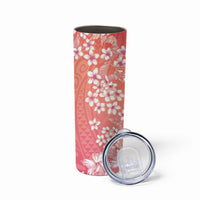 Dreamy Butterfly Polynesian - Breast Cancer Awareness Skinny Tumbler Floral Vibes