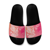 Dreamy Butterfly Polynesian - Breast Cancer Awareness Slide Sandals Floral Vibes