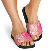 Dreamy Butterfly Polynesian - Breast Cancer Awareness Slide Sandals Floral Vibes