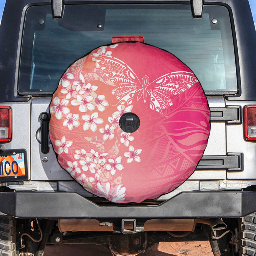 Dreamy Butterfly Polynesian - Breast Cancer Awareness Spare Tire Cover Floral Vibes